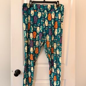 LuLaRoe Nightmare Before Christmas  Teal and Orange Patterned Leggings